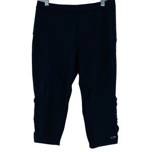 C9 by Champion black cropped ruched sides athletic pants wms sz medium